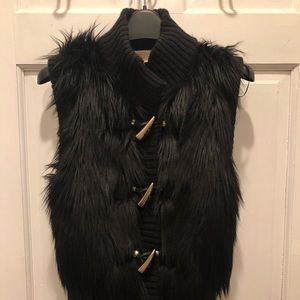 Michael Kors faux feather sweater vest